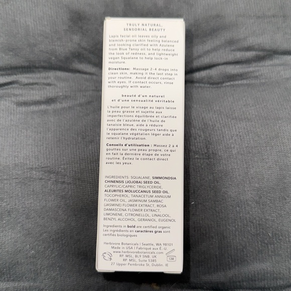 New in box Herbivore Botanicals Lapis Facial Oil - Picture 2 of 3